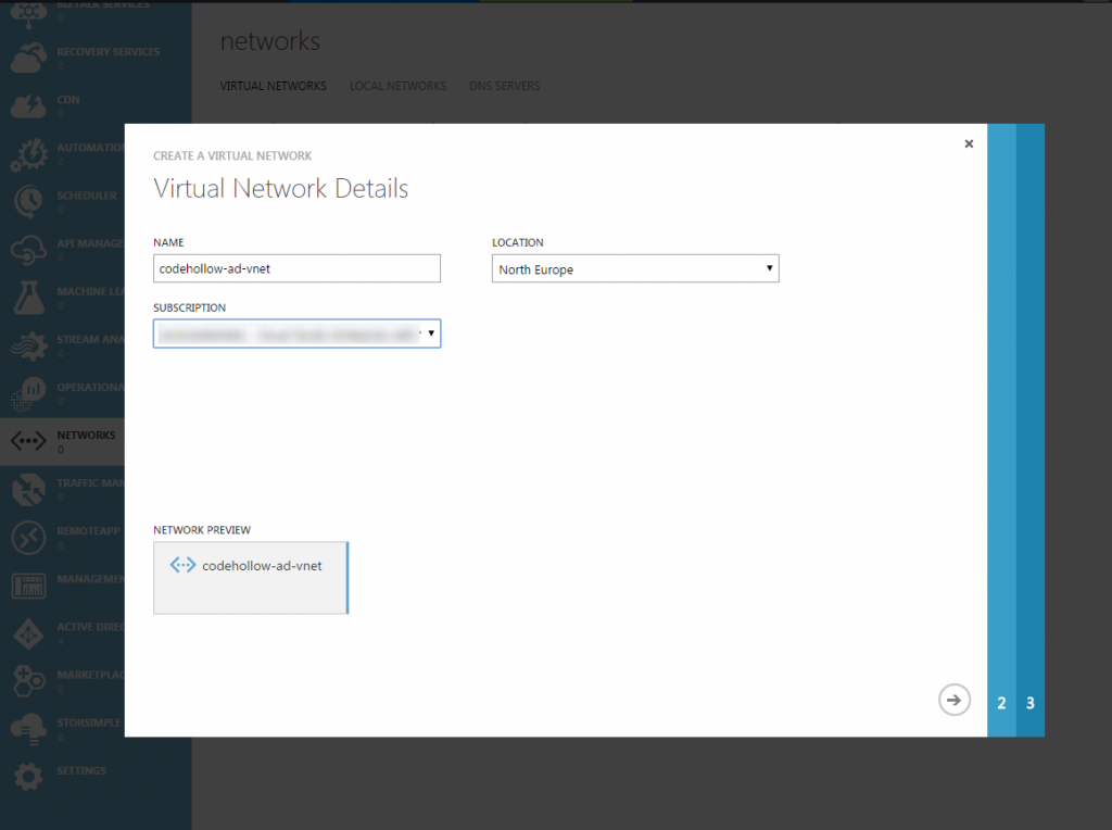 Add virtual network